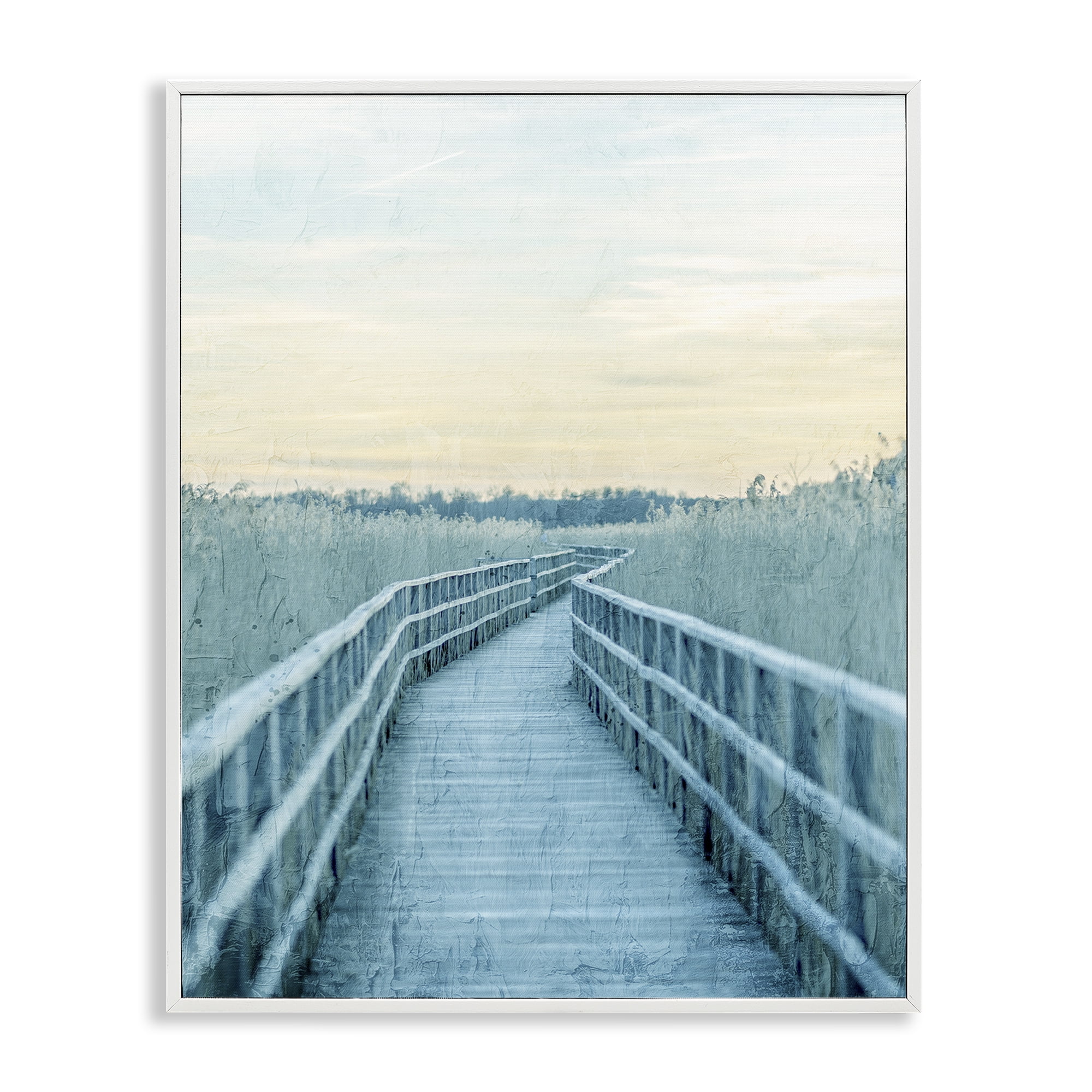 Stupell Industries Wooden Pier Boardwalk White Framed Giclee Art, design by Kim Allen
