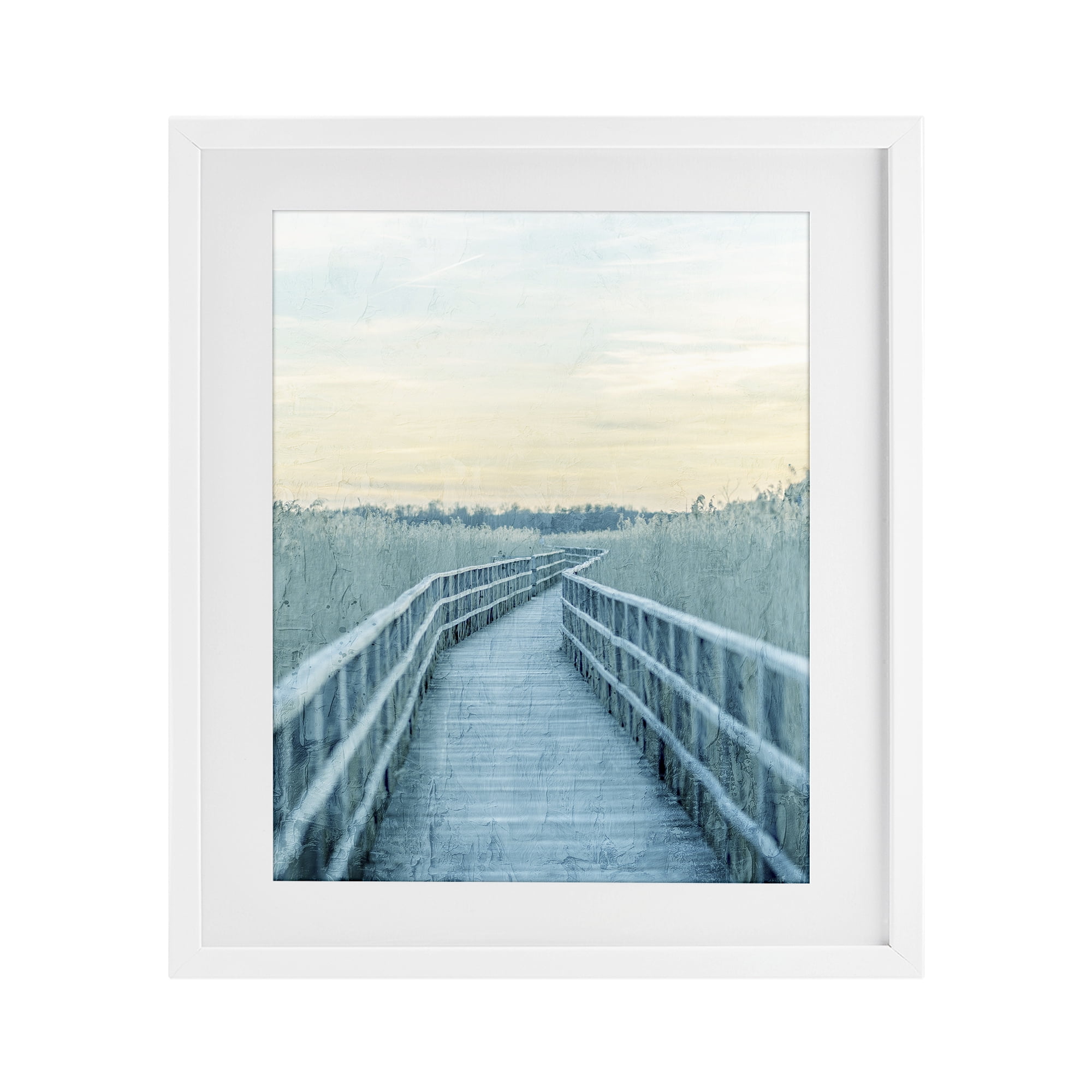 Stupell Industries Wooden Pier Boardwalk White Framed Print Under Glass, design by Kim Allen