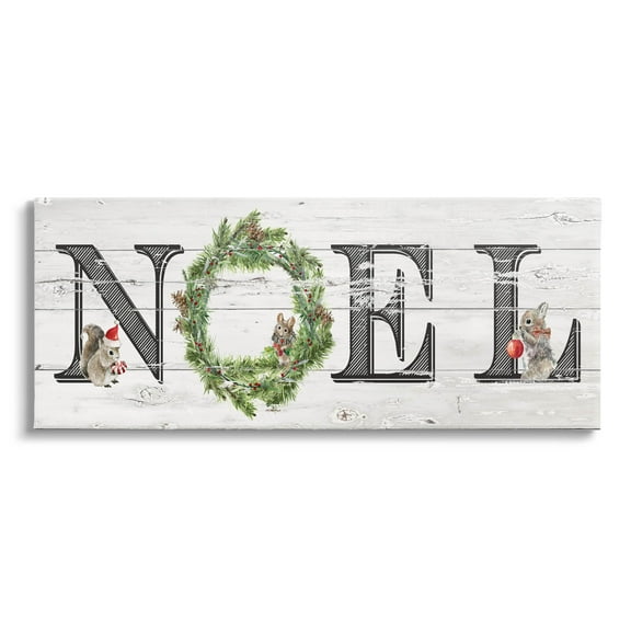 Stupell Industries Woodland Animal Noel Sign Graphic Art Gallery Wrapped Canvas Print Wall Art, Design by Livi Finn