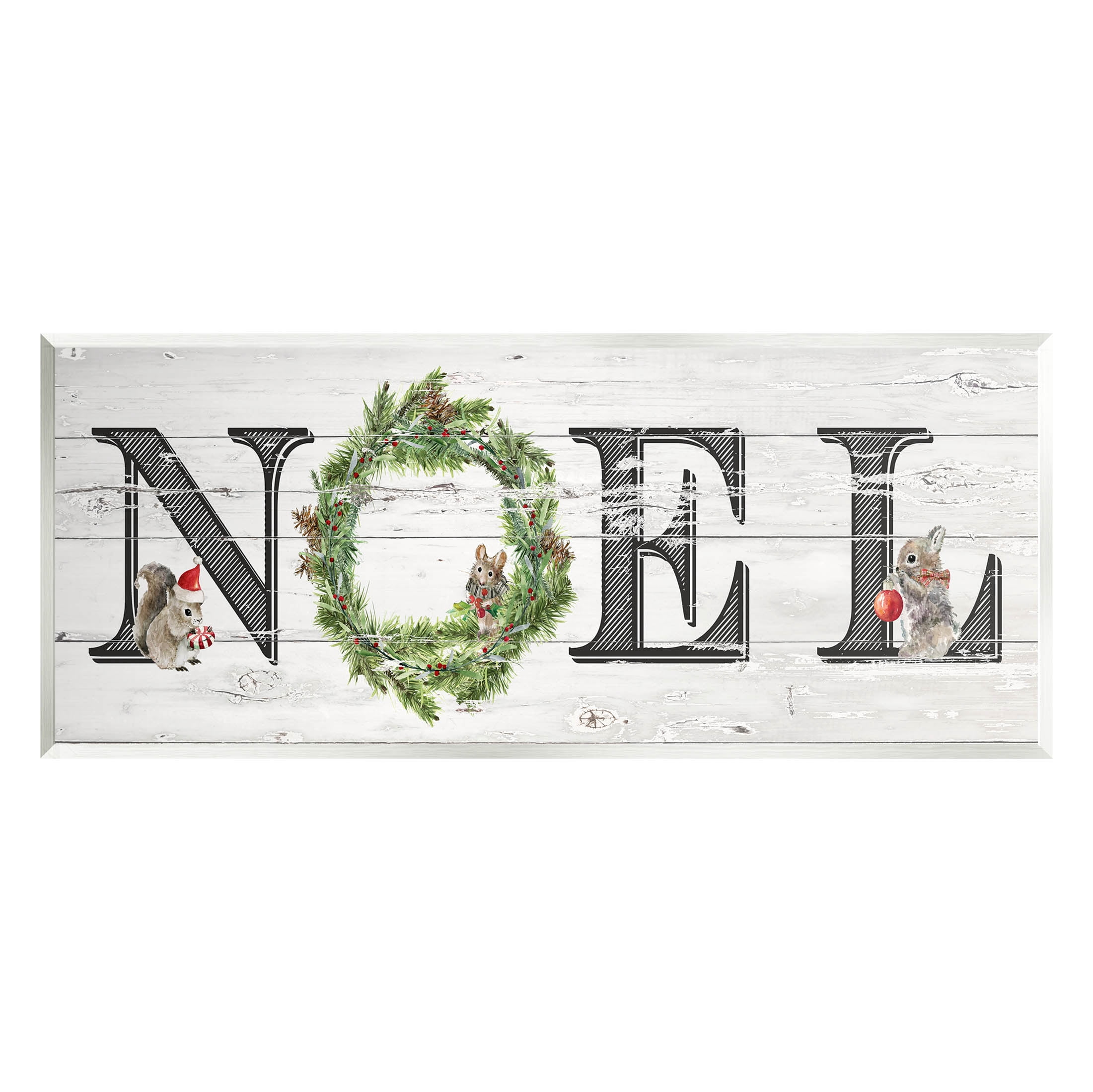 Stupell Industries Woodland Animal Noel Sign Graphic Art Unframed Art Print Wall Art, Design by Livi Finn