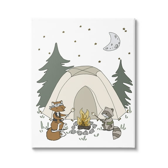 Stupell Industries Woodland Animals Camping Nature Tent Roasting Marshmallows Graphic Art Gallery Wrapped Canvas Print Wall Art, Design by Sweet Melody Designs