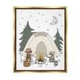 thumbnail image 1 of Stupell Industries Woodland Animals Camping Nature Tent Roasting Marshmallows Graphic Art Metallic Gold Floating Framed Canvas Print Wall Art, Design by Sweet Melody Designs, 1 of 5