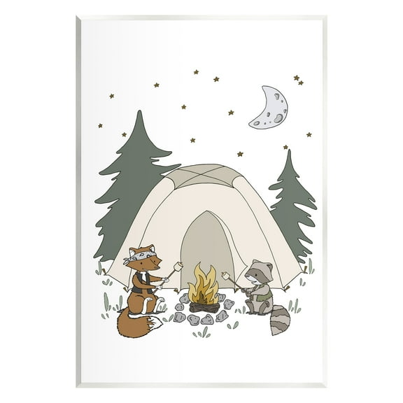 Stupell Industries Woodland Animals Camping Nature Tent Roasting Marshmallows Graphic Art Unframed Art Print Wall Art, Design by Sweet Melody Designs