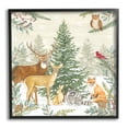 thumbnail image 1 of Stupell Industries Woodland Animals in Winter Holiday Painting Black Framed Art Print Wall Art, 17 x 17, 1 of 9