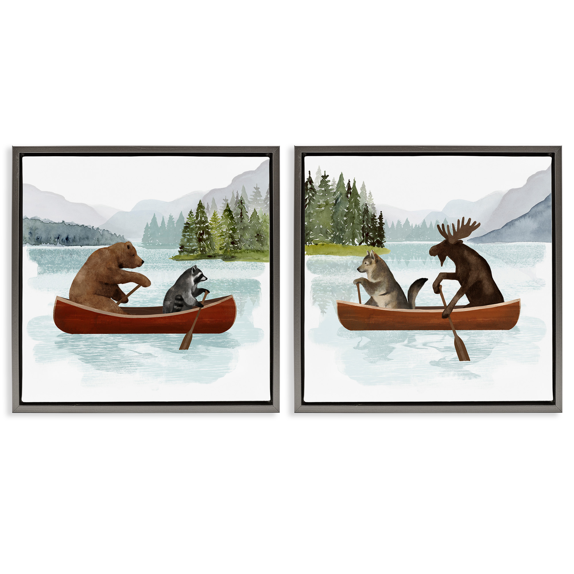 Stupell Industries Woodland Animals on Canoes Animals & Insects