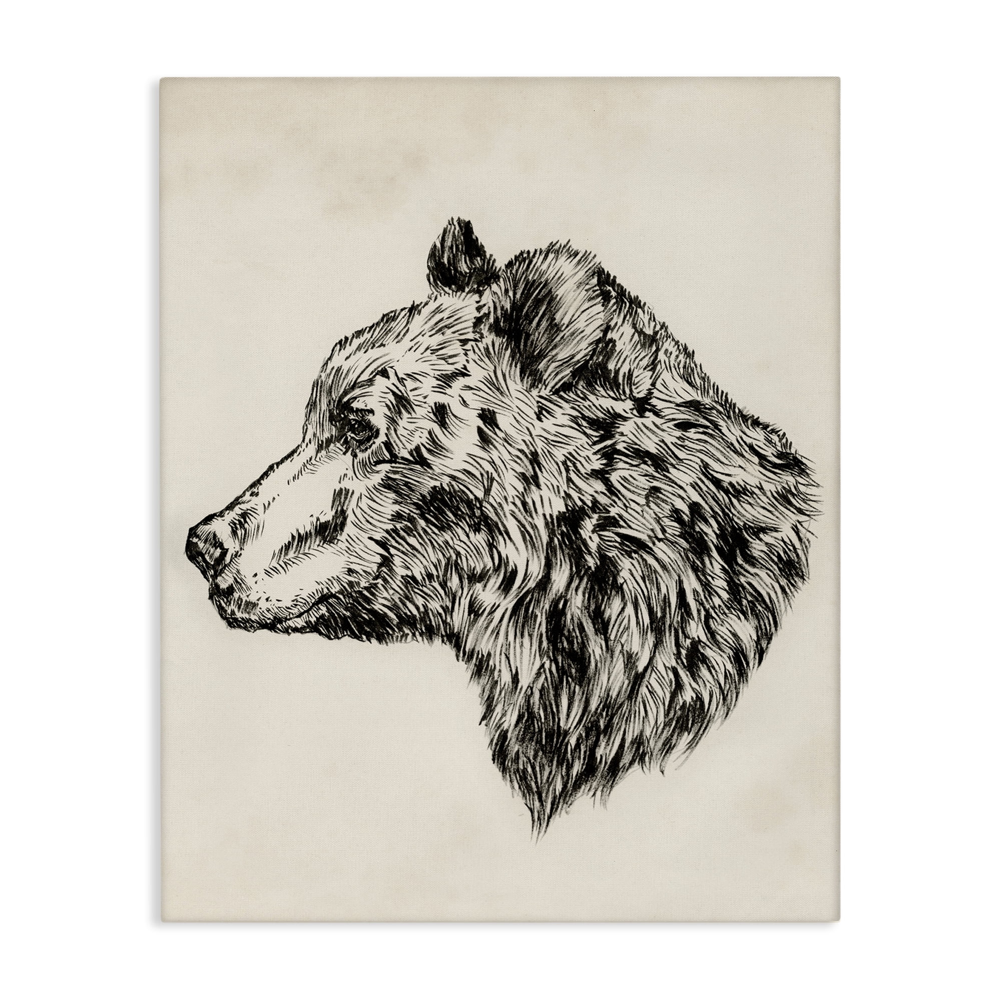 Stupell Industries Woodland Bear Drawing Animals & Insects Drawing Gallery Wrapped Canvas Art Print Wall Art, 30 x 40