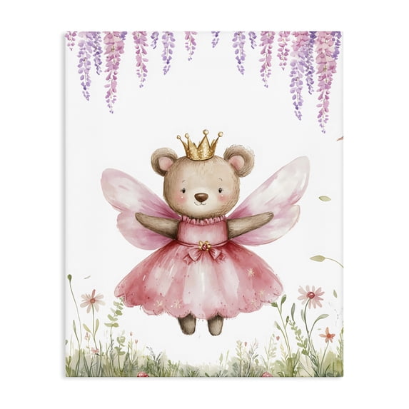 Stupell Industries Cottage Woodland Bear Forest Fairy Canvas Art, 16 x 20, by LSR Design Studio