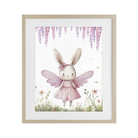 Stupell Industries Eclectic Woodland Bunny Forest Fairy Birch Framed Print Under Glass, 17 x 21, by LSR Design Studio
