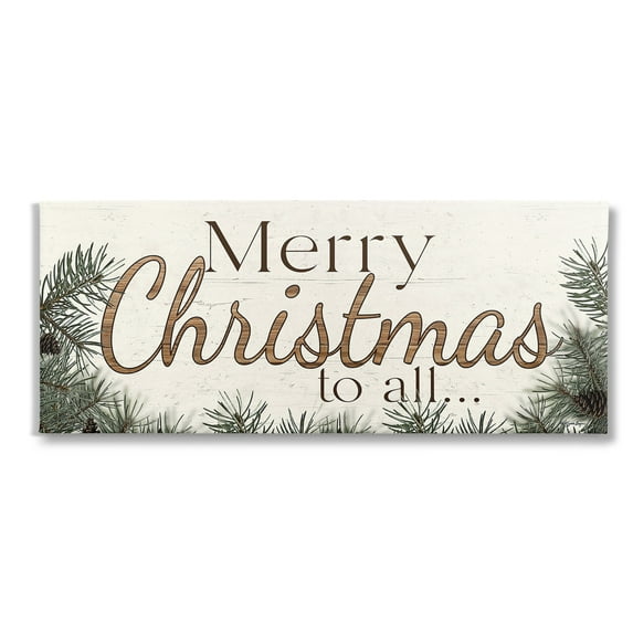 Stupell Industries Woodland Christmas Typography Holiday Painting Gallery Wrapped Canvas Art Print Wall Art, 30 x 13