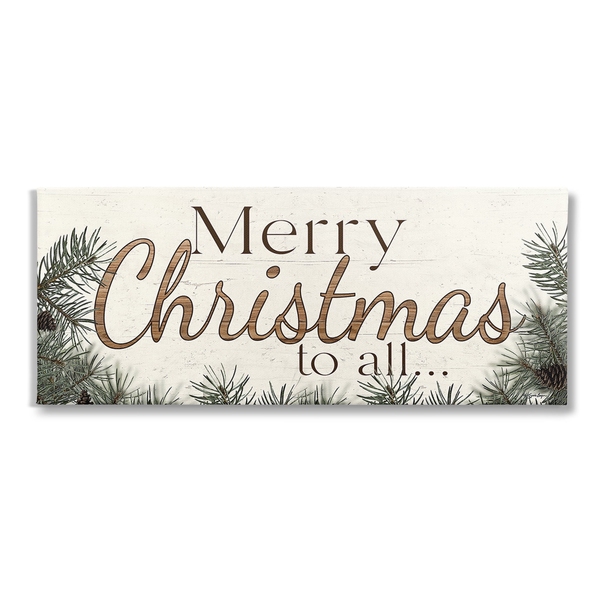 Stupell Industries Woodland Christmas Typography Holiday Painting Gallery Wrapped Canvas Art Print Wall Art, 40 x 17