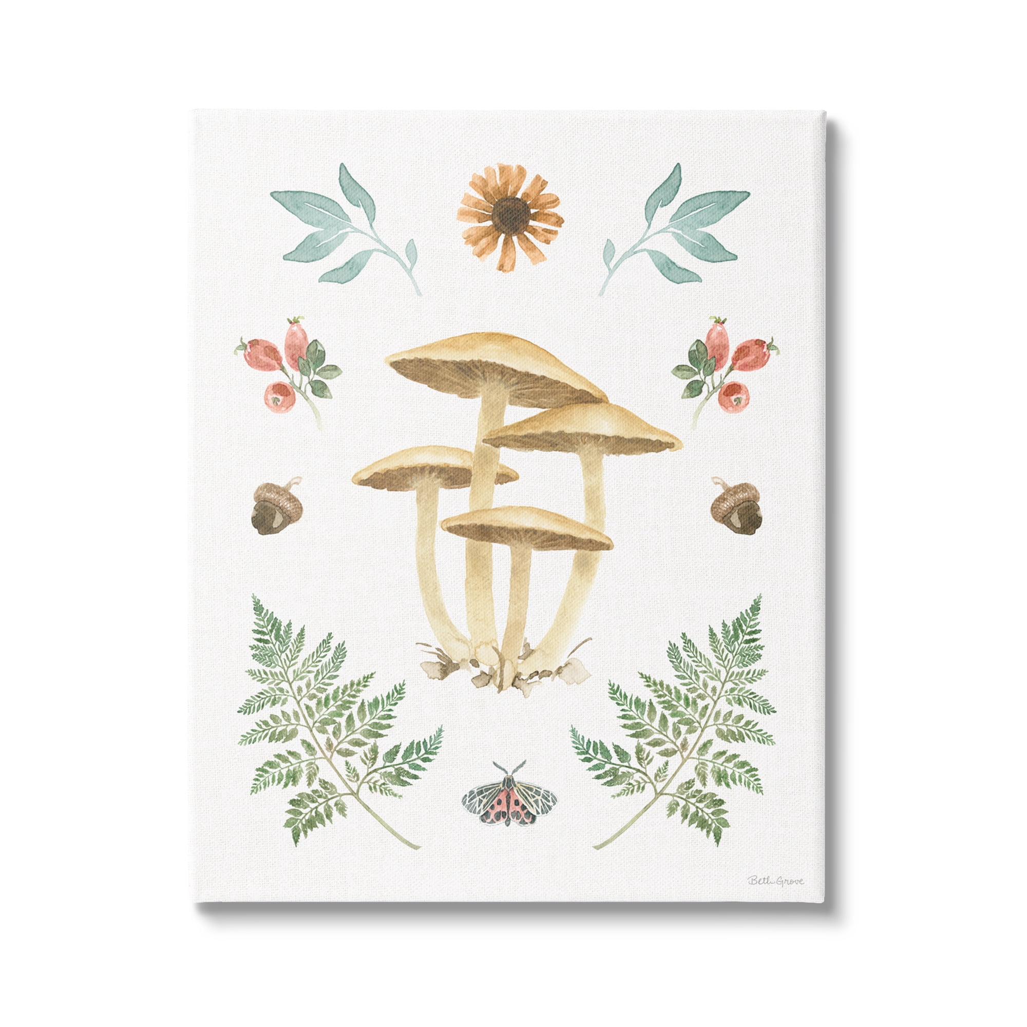 Woodland Cottage Botanicals Rustic Canvas Wall Art