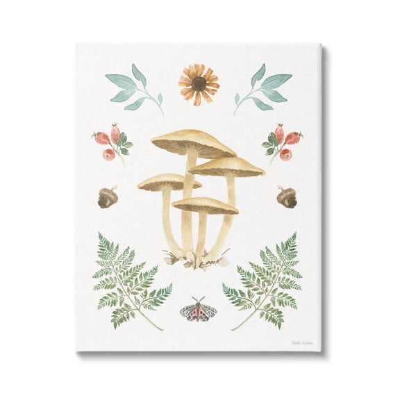 Stupell Industries Woodland Cottage Botanicals Botanical & Floral Painting Gallery Wrapped Canvas Print Wall Art, 16 x 20