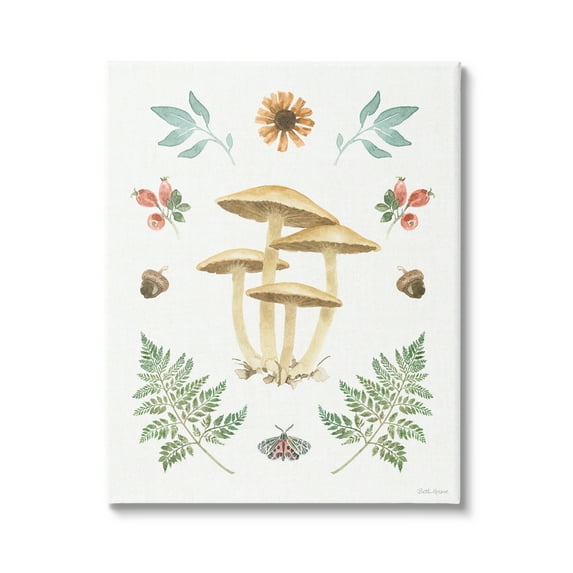 Stupell Industries Woodland Cottage Botanicals Botanical & Floral Painting Gallery Wrapped Canvas Print Wall Art, 16 x 20