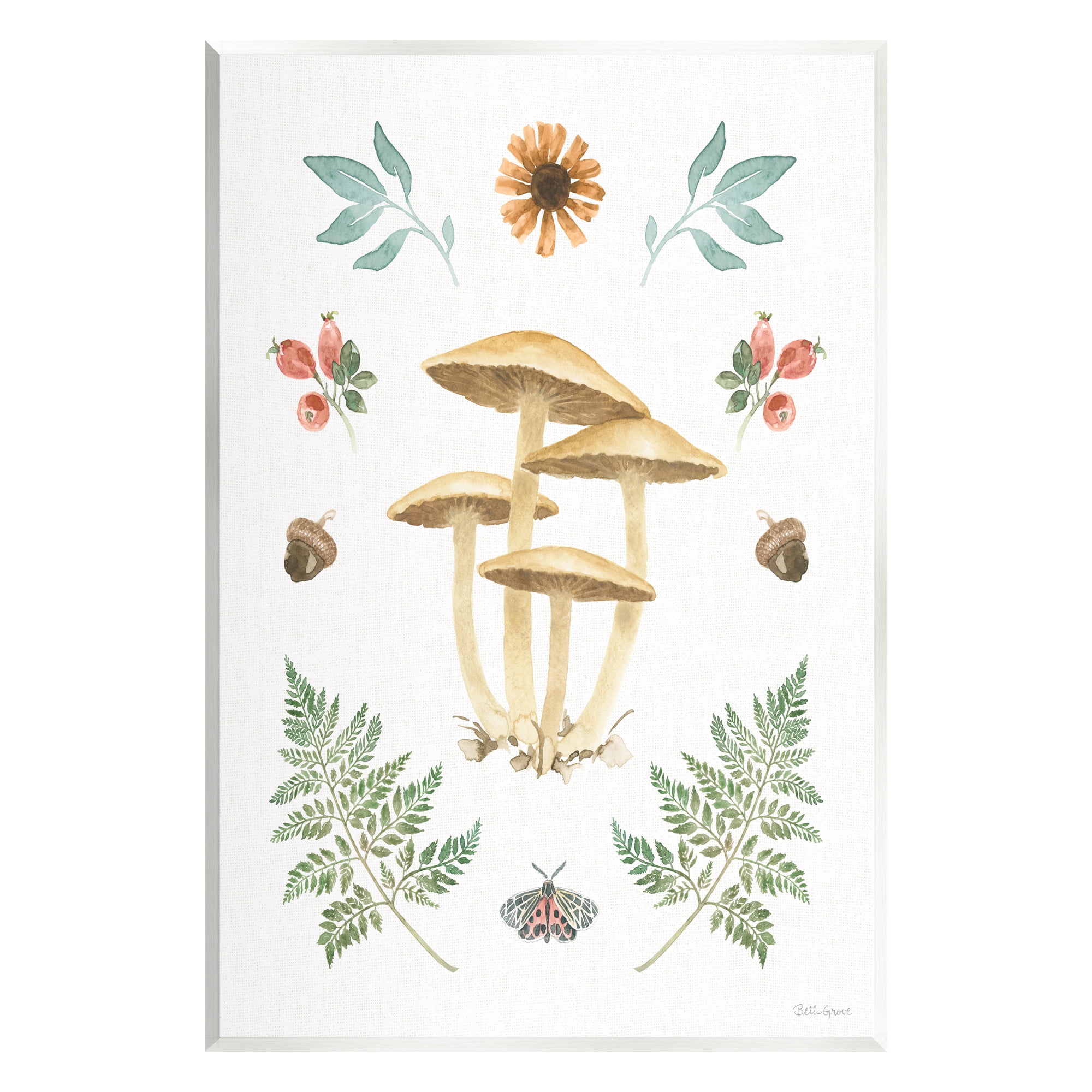 Stupell Industries Woodland Cottage Botanicals Botanical & Floral Painting Unframed Art Print Wall Art, 13 x 19