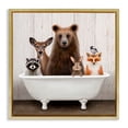 thumbnail image 1 of Woodland Creatures Antique Bathtub Gold Floating Frame Canvas Art, 25 x 25, Made In USA, 1 of 8