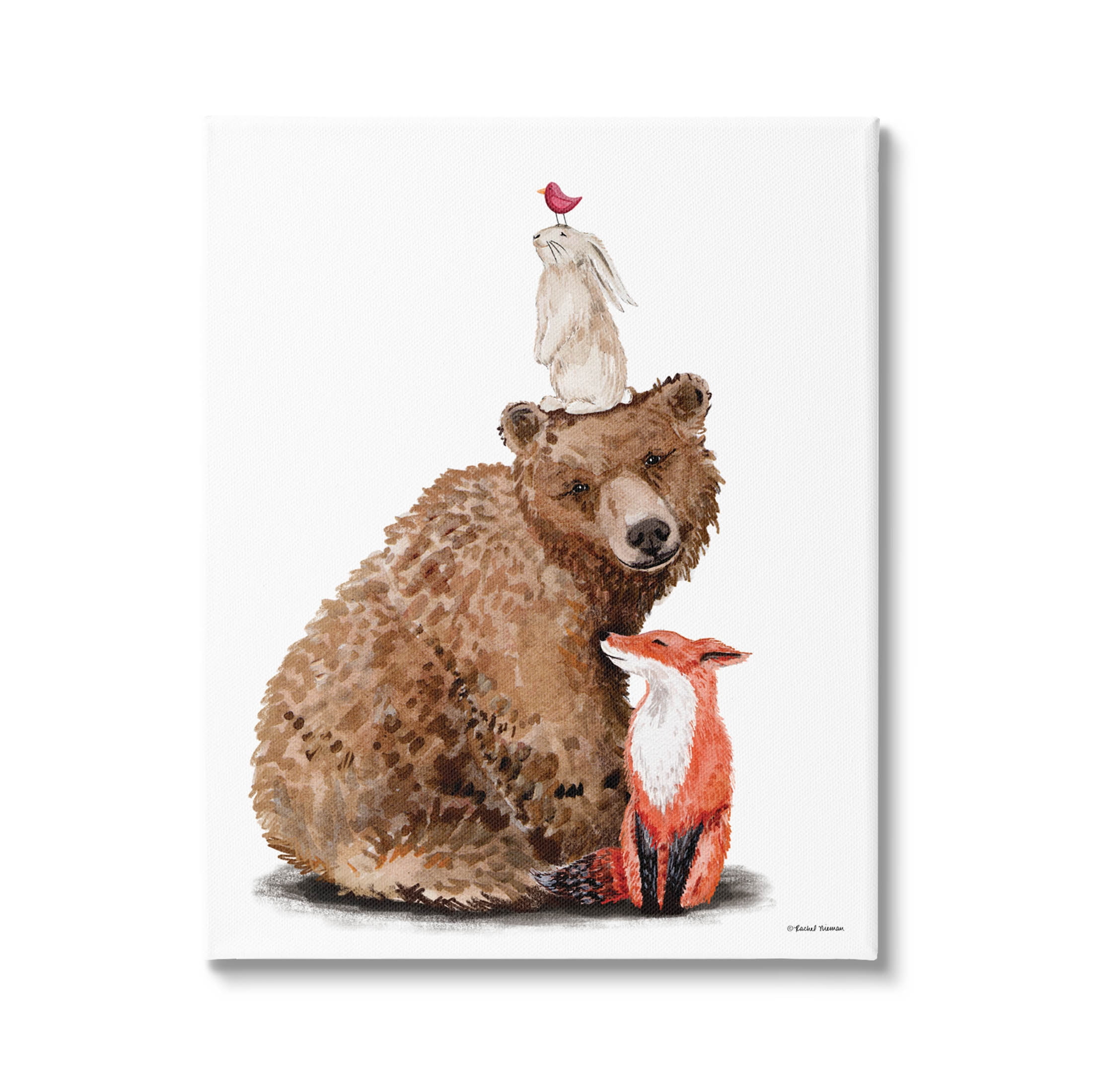 Stupell Industries Woodland Creatures Nature Animals Graphic Art Gallery Wrapped Canvas Print Wall Art, Design by Rachel Nieman