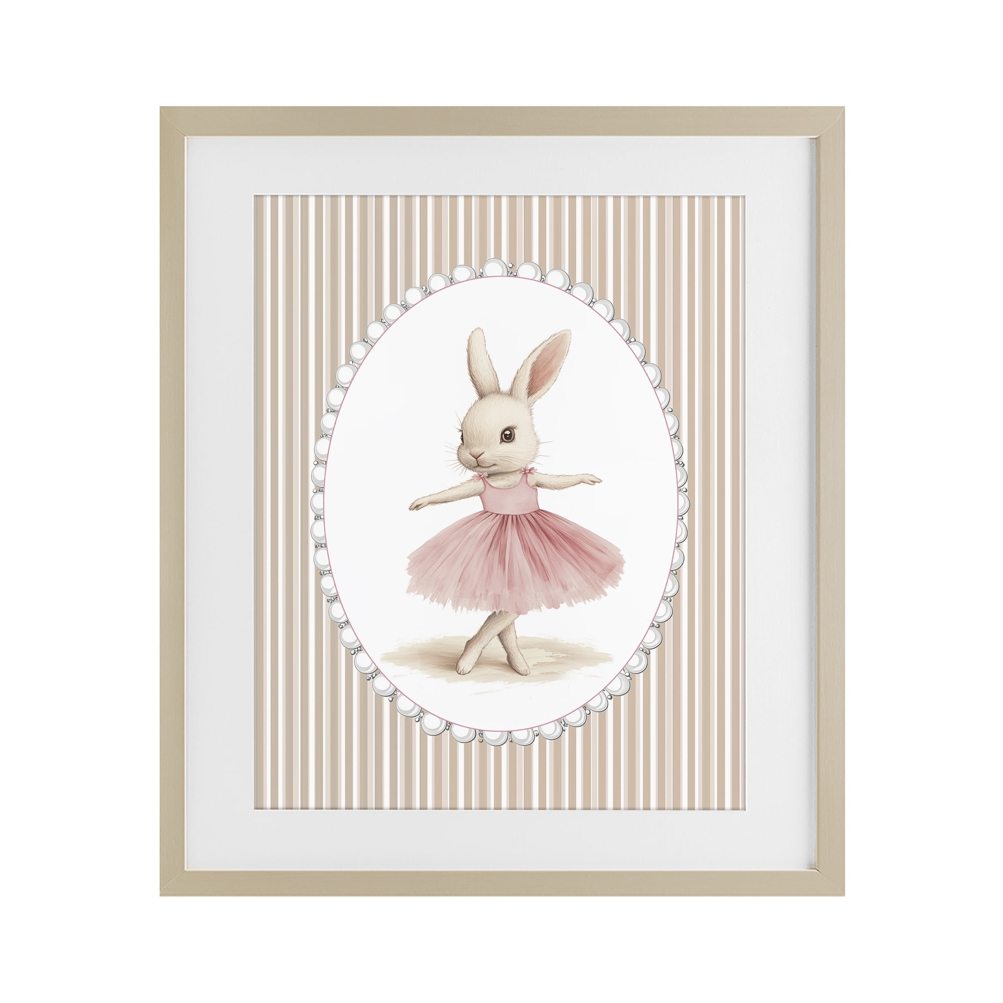 Stupell Industries Woodland Dancer Bunny Birch Framed Print Under Glass, design by Christine Simpson Art