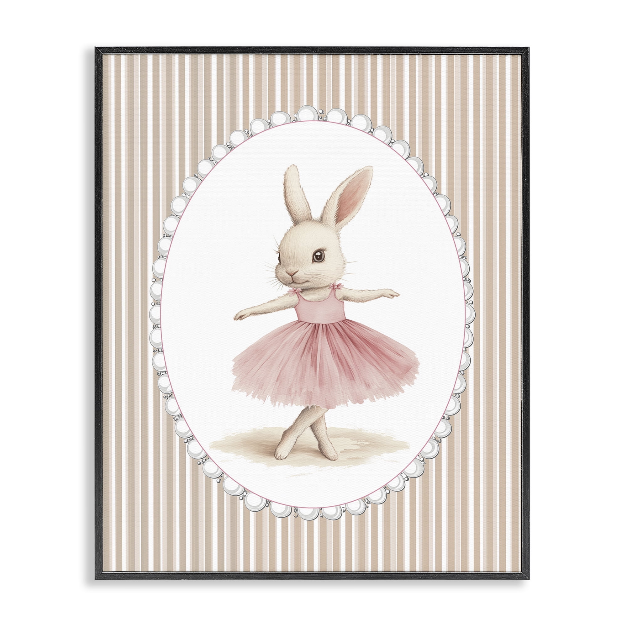 Stupell Industries Woodland Dancer Bunny Black Framed Giclee Art, design by Christine Simpson Art