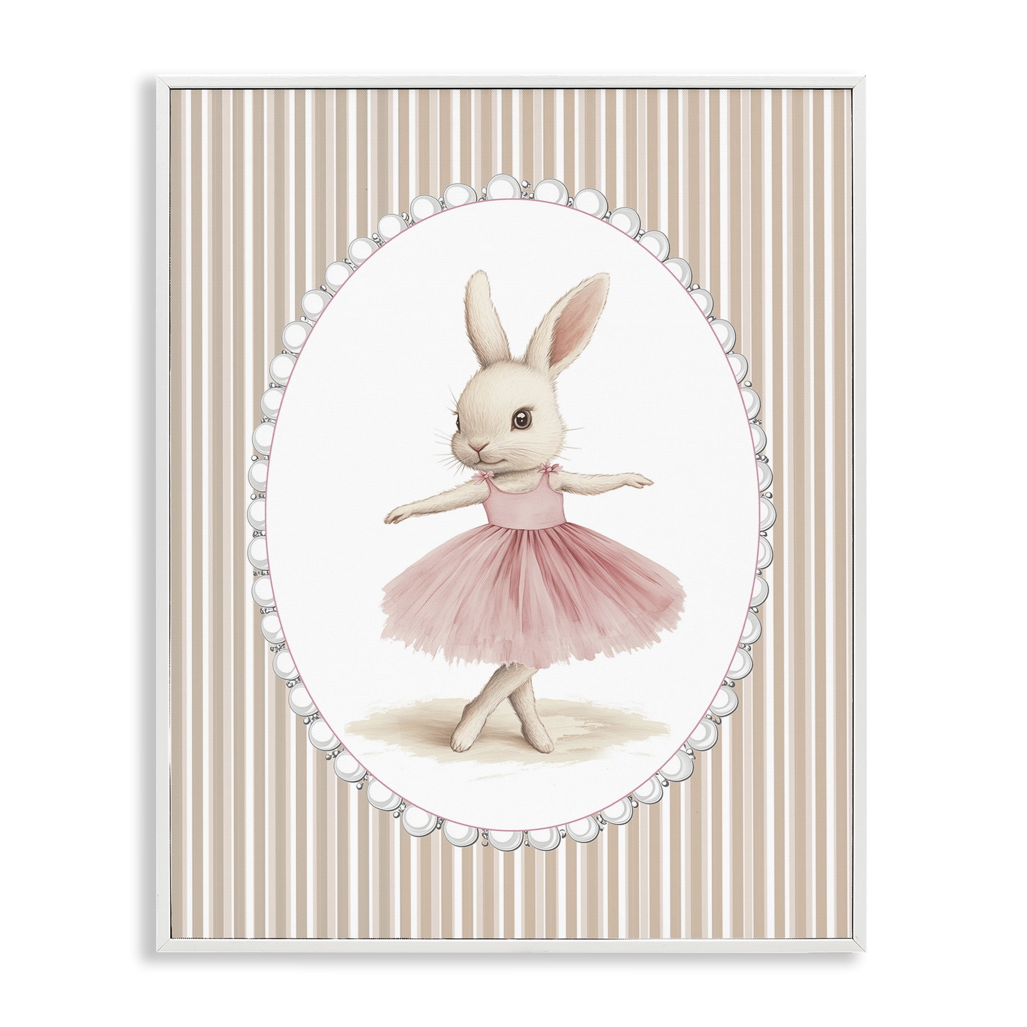 Stupell Industries Woodland Dancer Bunny White Framed Giclee Art, design by Christine Simpson Art