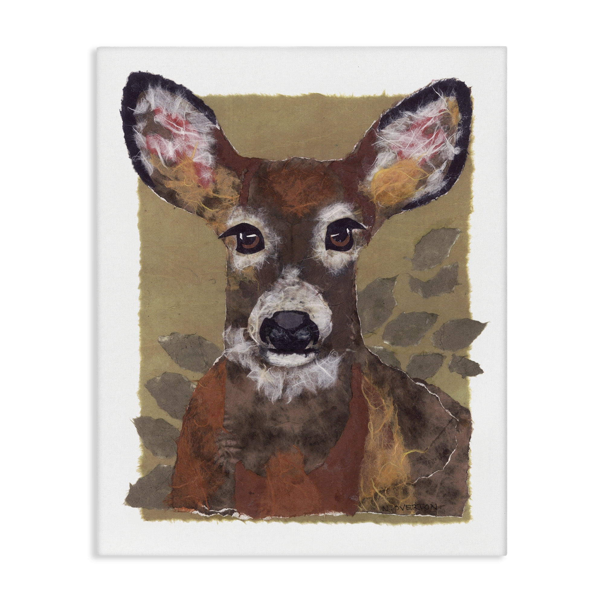 Stupell Industries Woodland Deer Painting Animals & Insects Painting Gallery Wrapped Canvas Art Print Wall Art, 16 x 20
