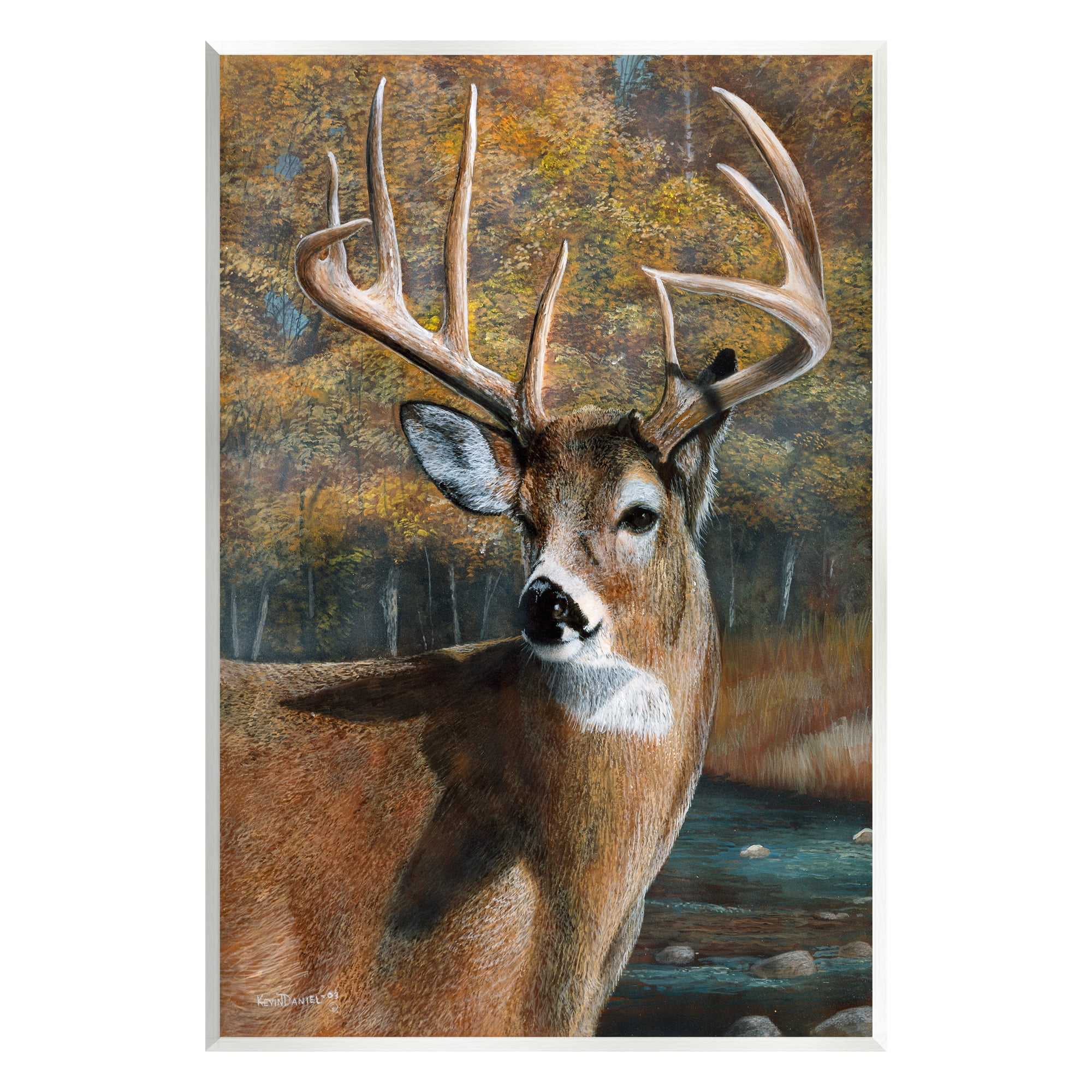 Stupell Industries Woodland Deer Portrait Animals & Insects Painting Unframed Art Print Wall Art, 13 x 19