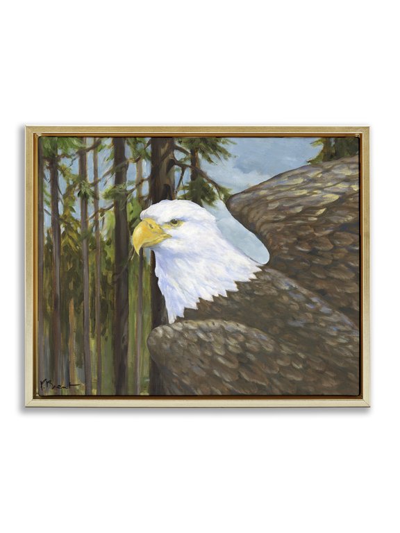 Industries Farmhouse Woodland Eagle's View Gold Floating Frame Canvas Art, 31 x 25, by Paul Brent