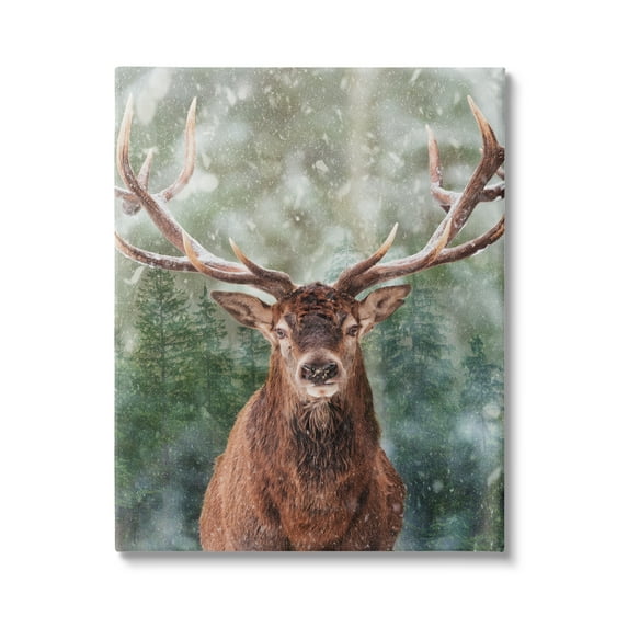 Stupell Industries Woodland Forest Deer Animals & Insects Painting Gallery Wrapped Canvas Art Print Wall Art, 24 x 30