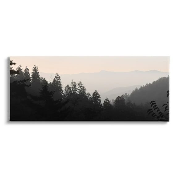 Stupell Industries Woodland Forest Nature Silhouette Warm Sky Mountains Photograph Gallery Wrapped Canvas Print Wall Art, Design by Lori Deiter