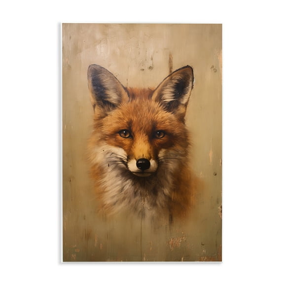 Stupell Industries Woodland Fox Face Animals & Insects Painting Unframed Art Print Wall Art, 10 x 15