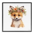 thumbnail image 1 of Stupell Industries Cottage Woodland Fox Flower Crown Black Framed Giclee Art, 17 x 17, by Roozbeh, 1 of 8