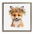 thumbnail image 1 of Stupell Industries Cottage Woodland Fox Flower Crown Brown Floating Frame Canvas Art, 25 x 25, by Roozbeh, 1 of 8