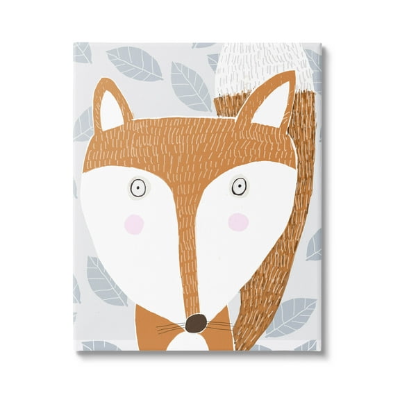 Stupell Industries Woodland Fox Leaf Pattern Graphic Art Gallery Wrapped Canvas Print Wall Art, Design by Carla Daly