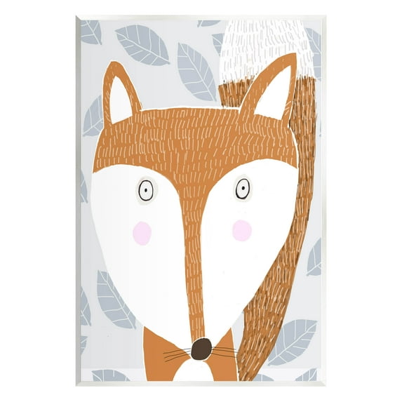 Stupell Industries Woodland Fox Leaf Pattern Graphic Art Unframed Art Print Wall Art, Design by Carla Daly