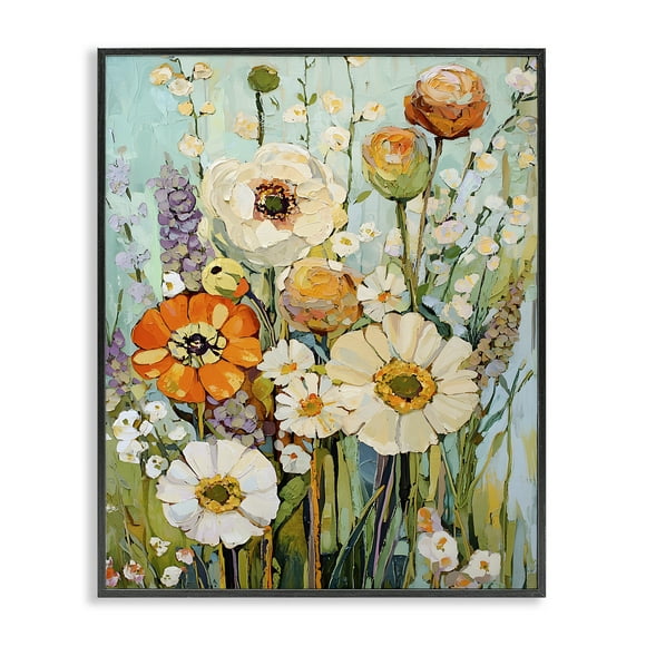Stupell Industries Woodland Inspiration Florals Floral Painting Black Framed Art Print Wall Art, 11 x 14