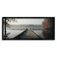 thumbnail image 1 of Stupell Industries Woodland Lake Dock Landscape Photography Black Framed Art Print Wall Art, 30 x 13, 1 of 9