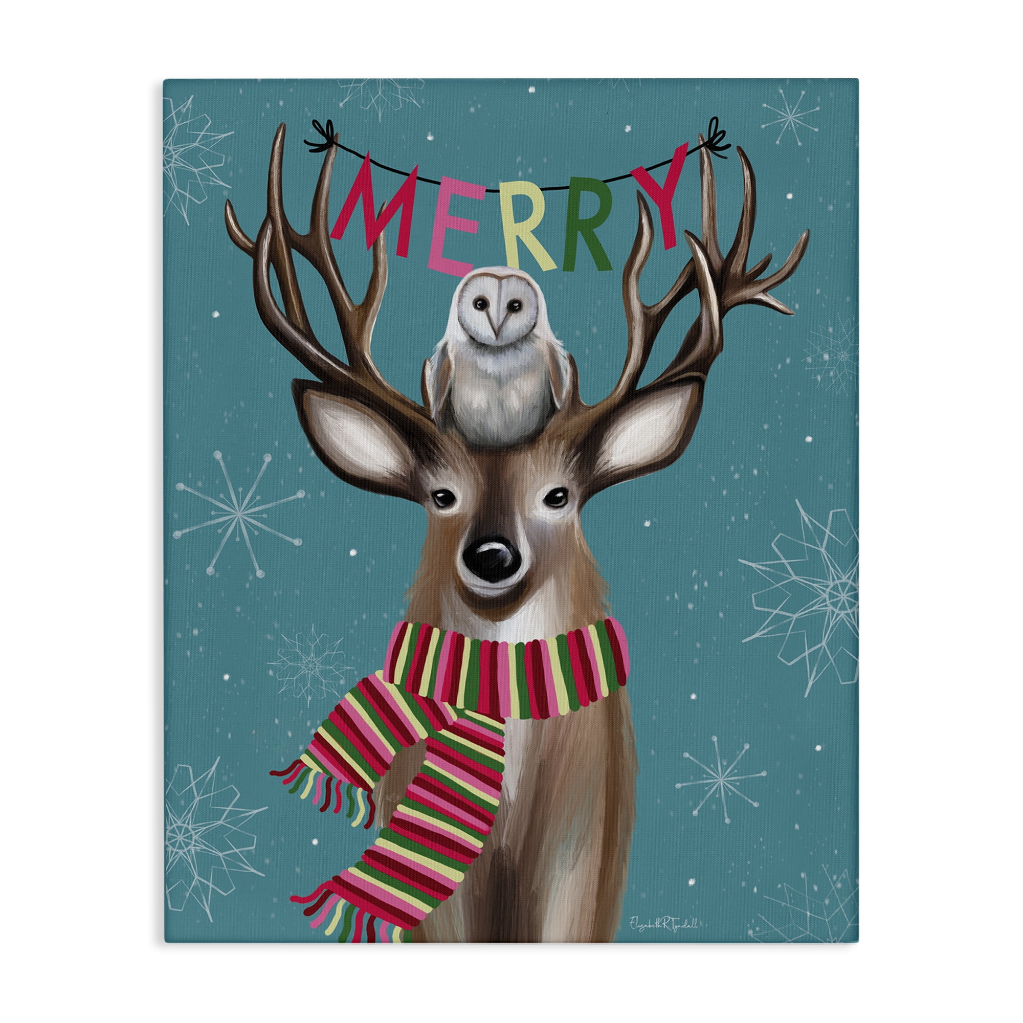 Stupell Industries Woodland Merry Creatures Holiday Painting Gallery Wrapped Canvas Art Print Wall Art, 30 x 40