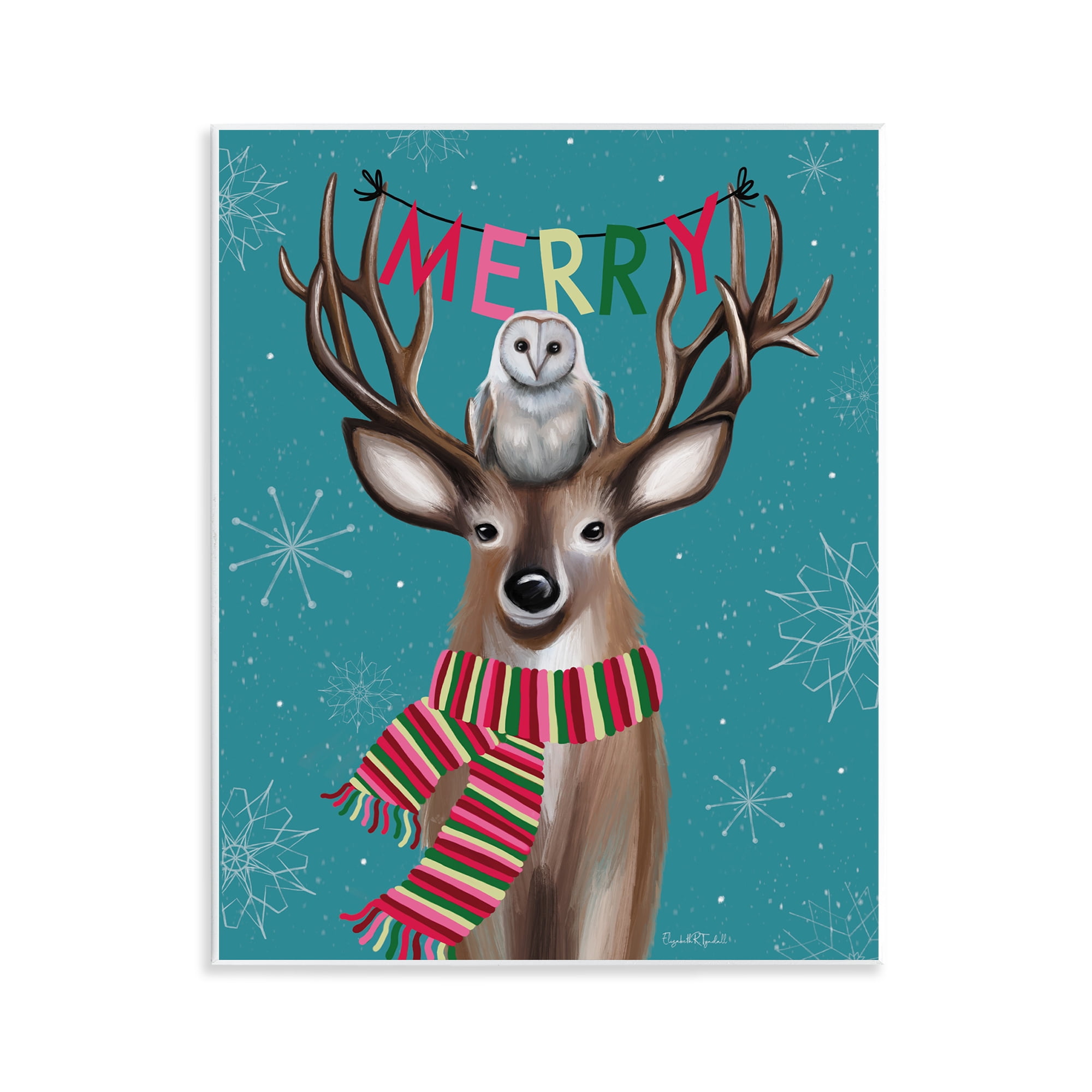 Stupell Industries Woodland Merry Creatures Holiday Painting Unframed Art Print Wall Art, 11 x 14