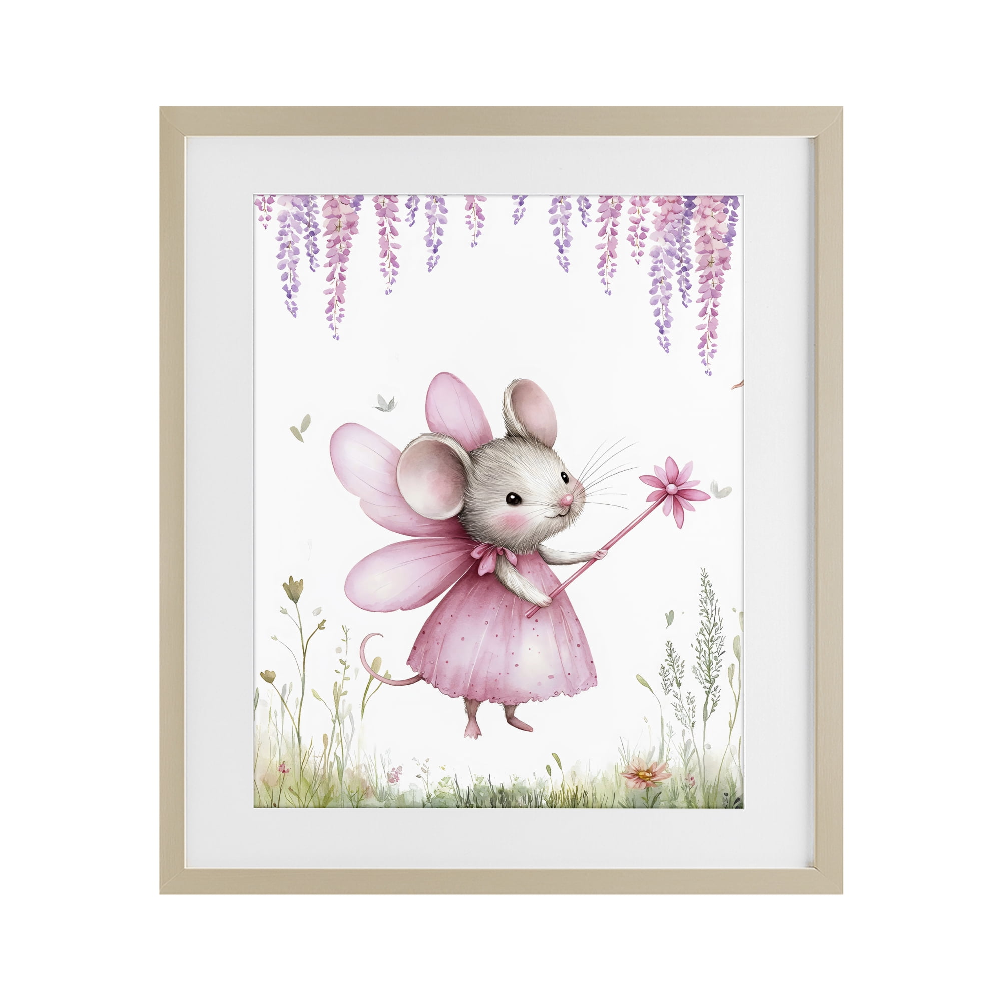 Stupell Industries Woodland Mouse Forest Fairy Birch Framed Print Under Glass, design by LSR Design Studio