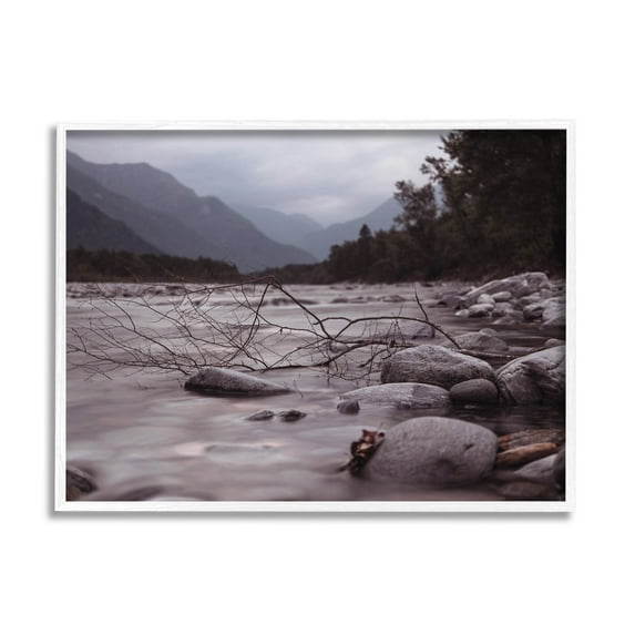 Stupell Industries Woodland Nature Mountain Creek Photograph White Framed Art Print Wall Art, Design by Lil' Rue