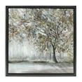 thumbnail image 1 of Woodland Nature Tree Painting Black Floating Frame Canvas Art, 18 x 18, Made In USA, 1 of 8