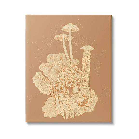 Stupell Industries Woodland Nature Varied Mushrooms Botanical & Floral Painting Gallery Wrapped Canvas Print Wall Art