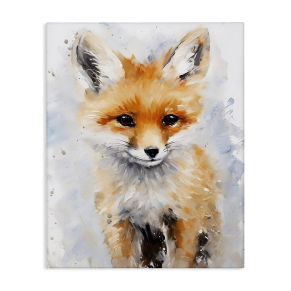 Stupell Industries Woodland Nursery Fox Animals Painting Wrapped Canvas Art Print Wall Art, 36 x 48