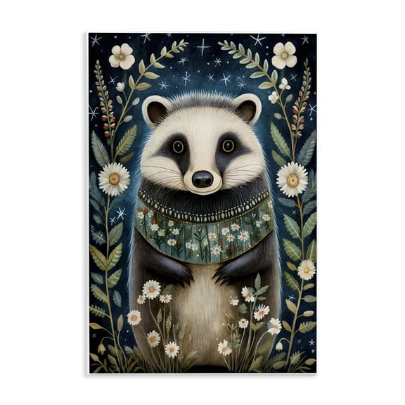 Stupell Industries Woodland Pattern Badger Animals & Insects Painting Unframed Art Print Wall Art, 10 x 15