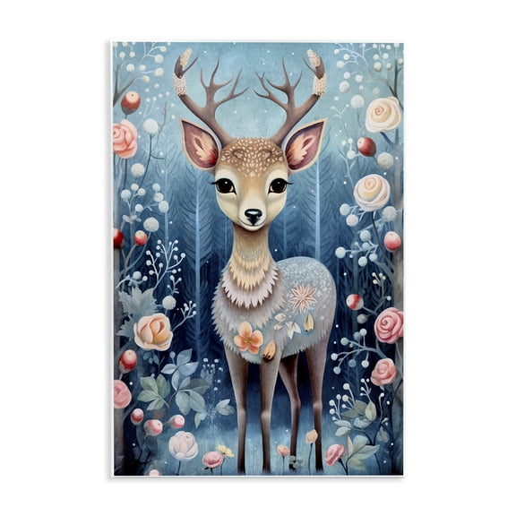 Stupell Industries Woodland Pattern Deer Animals & Insects Painting Unframed Art Print Wall Art, 10 x 15