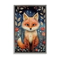 thumbnail image 1 of Stupell Industries Woodland Pattern Fox Animals & Insects Painting Gray Floater Framed Art Print Wall Art, 17 x 25, 1 of 10