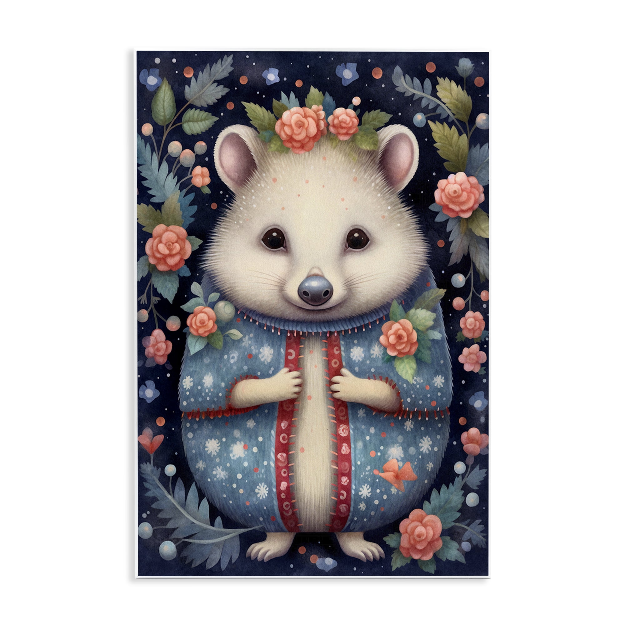 Stupell Industries Woodland Pattern Hedgehog Animals & Insects Painting Unframed Art Print Wall Art, 13 x 19