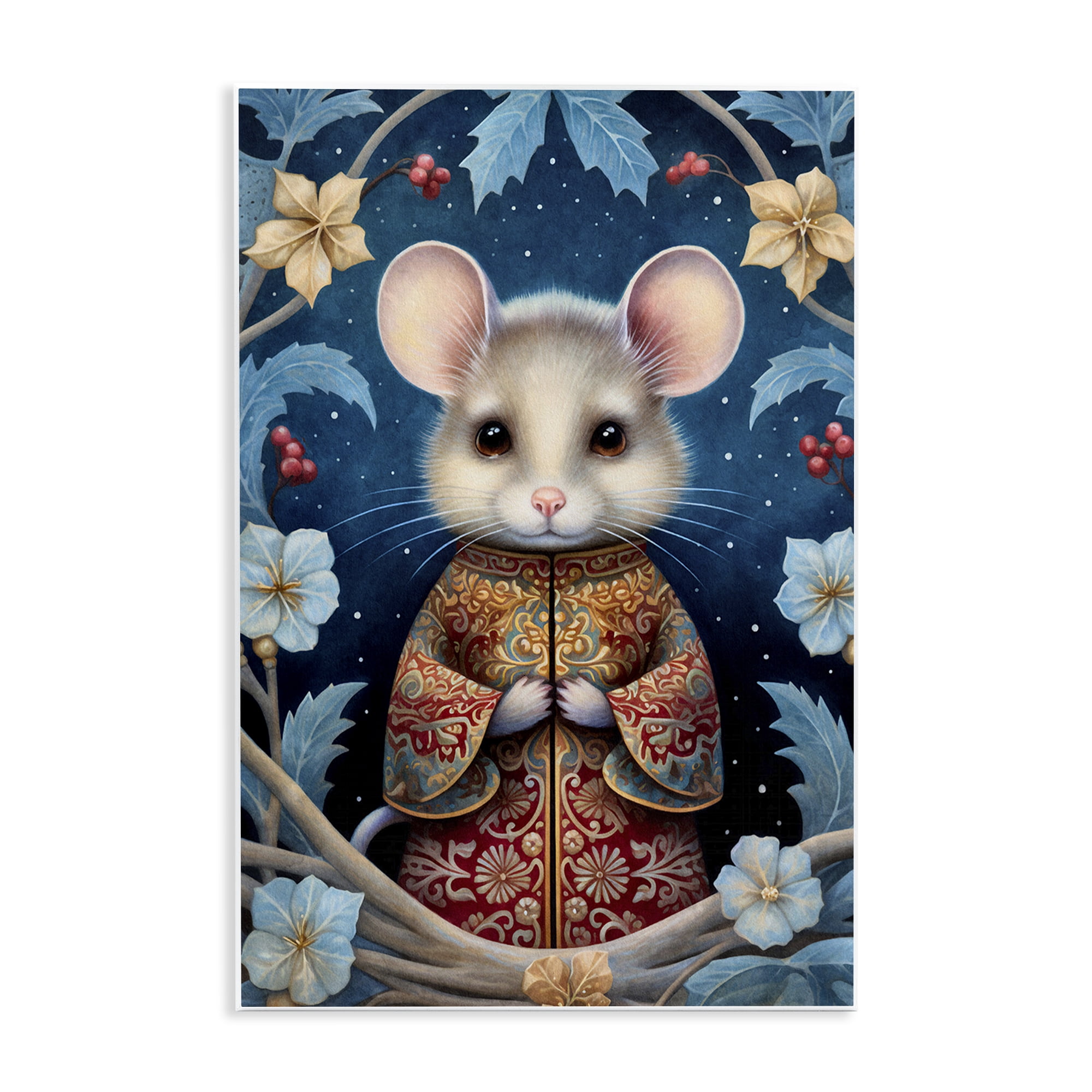Stupell Industries Woodland Pattern Mouse Animals & Insects Painting Unframed Art Print Wall Art, 10 x 15