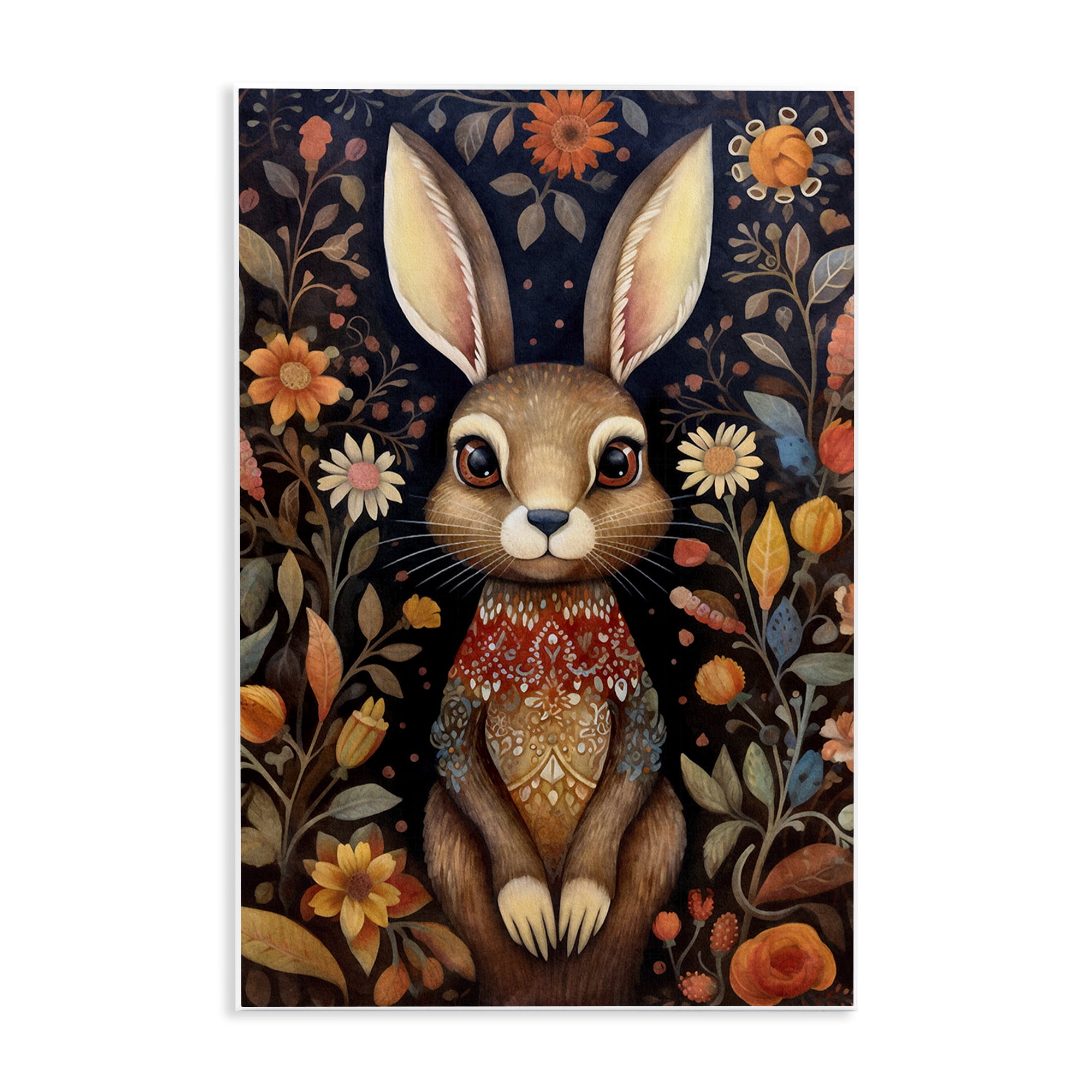 Stupell Industries Woodland Pattern Rabbit Animals & Insects Painting Unframed Art Print Wall Art, 10 x 15