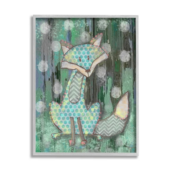 Stupell Industries Woodland Polka Dot Fox Paintings Gray Framed Art Print Wall Art, 24x30, by Reesa Qualia
