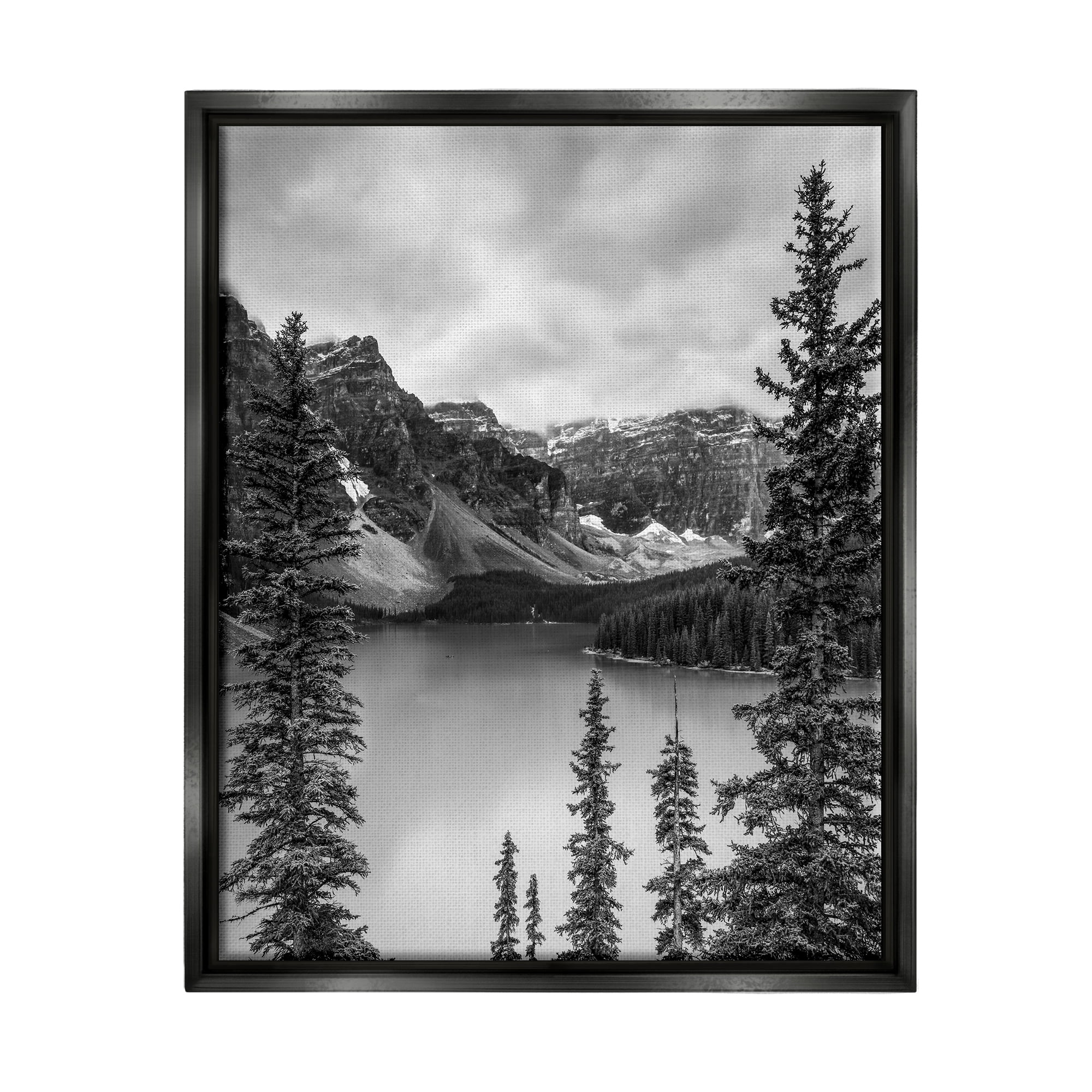 Stupell Industries Woodland Pond Scenery Landscape Photography Black Floater Framed Canvas Art Print Wall Art, 25 x 31